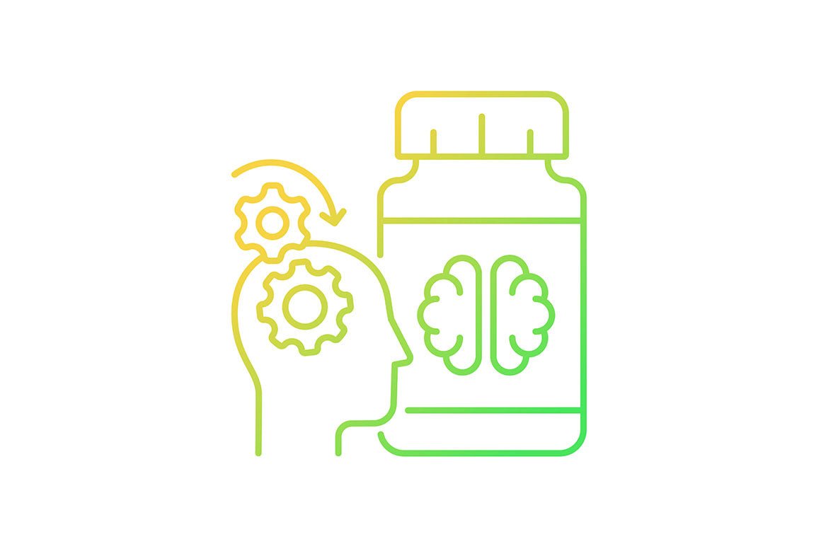 Food supplements gradient icons set