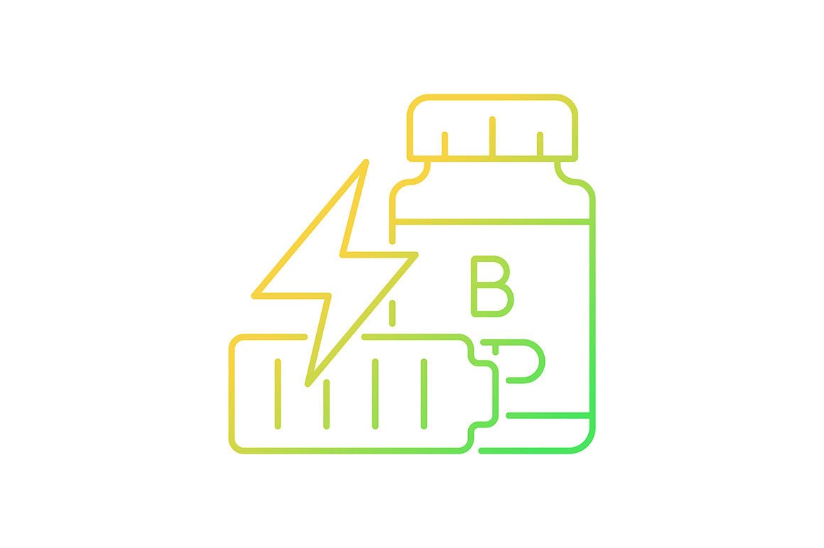 Food supplements gradient icons set