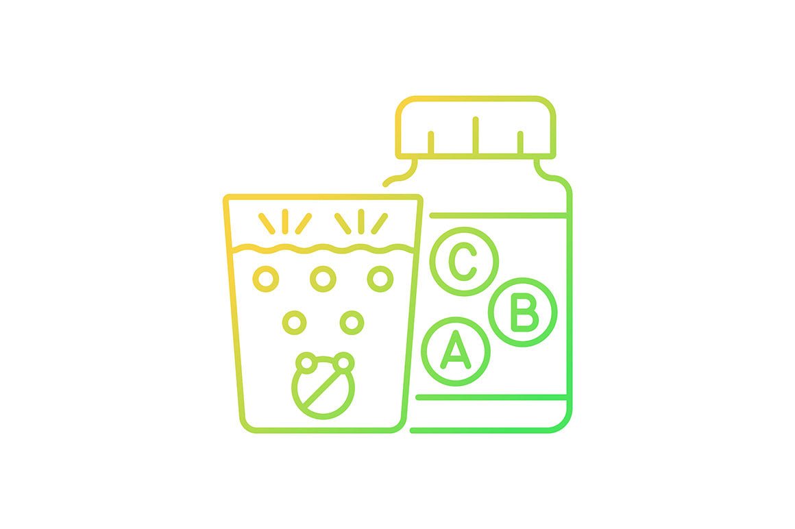 Food supplements gradient icons set