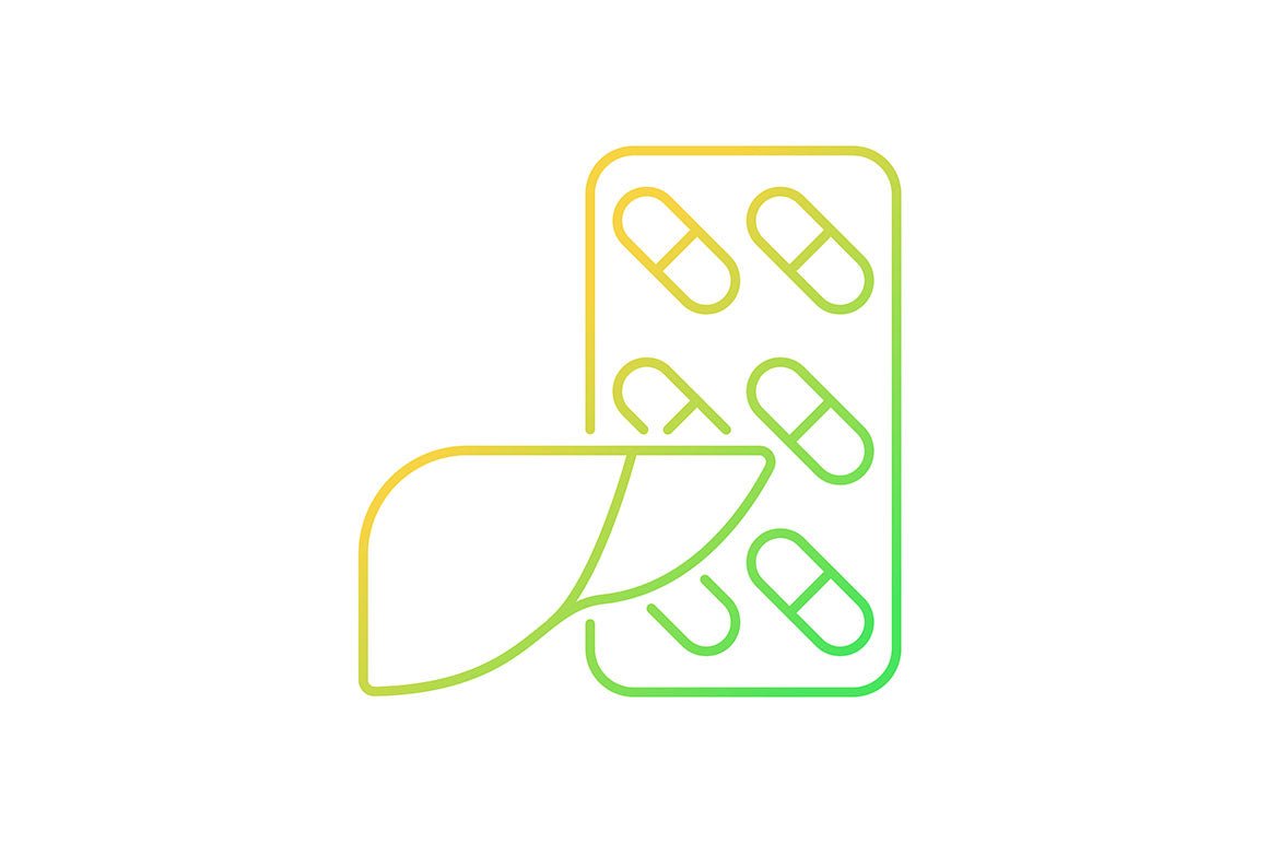 Food supplements gradient icons set