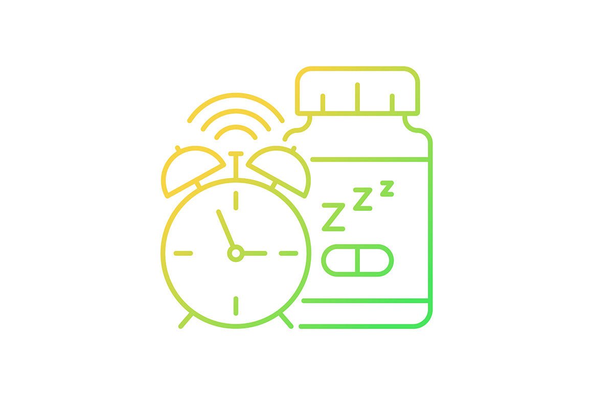 Food supplements gradient icons set
