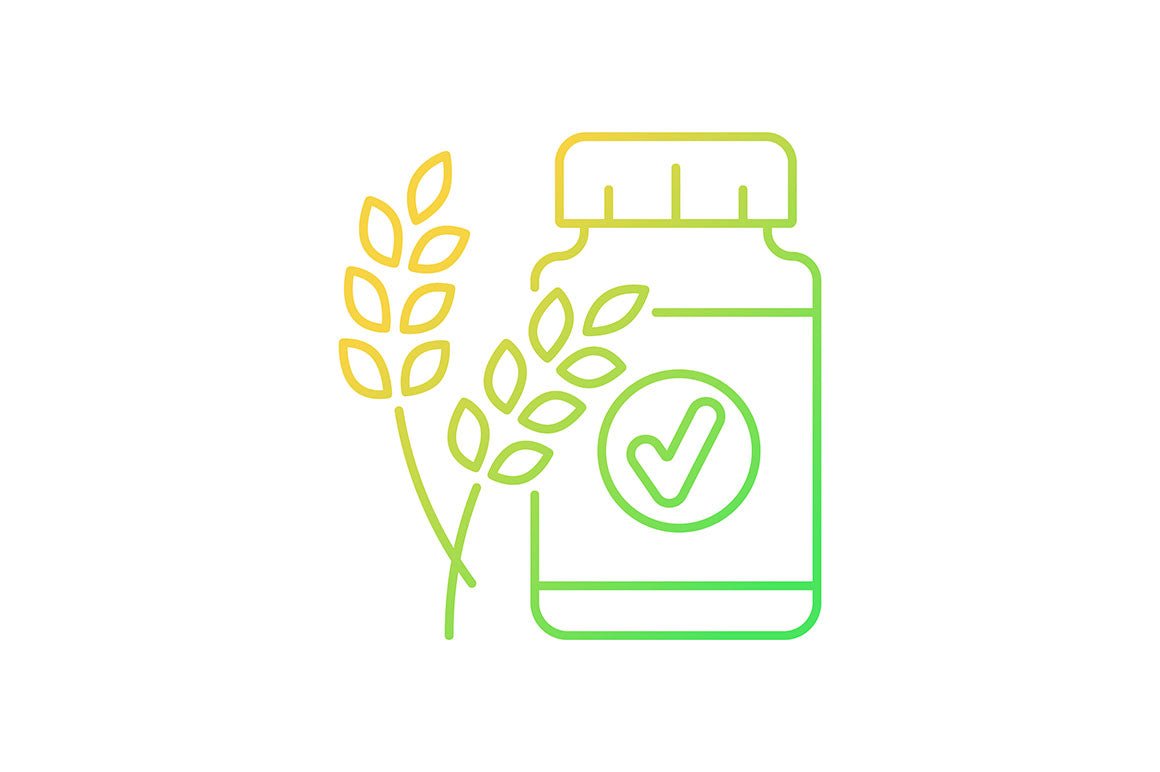 Food supplements gradient icons set