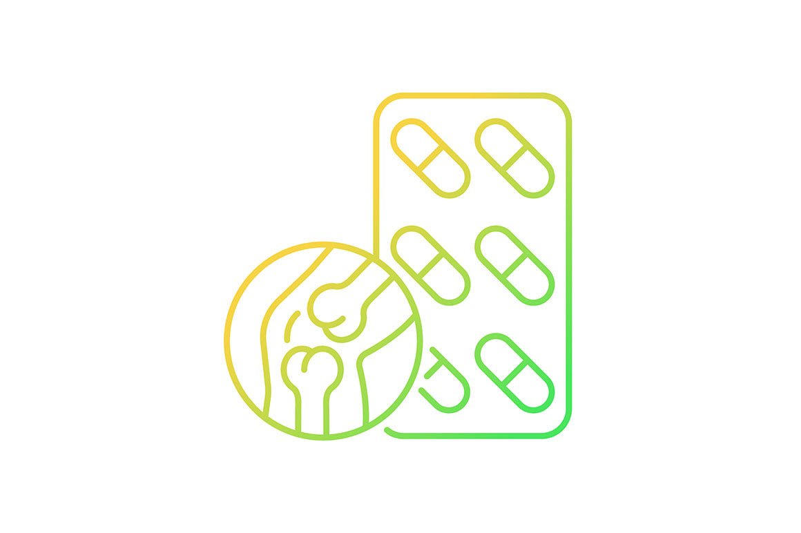 Food supplements gradient icons set