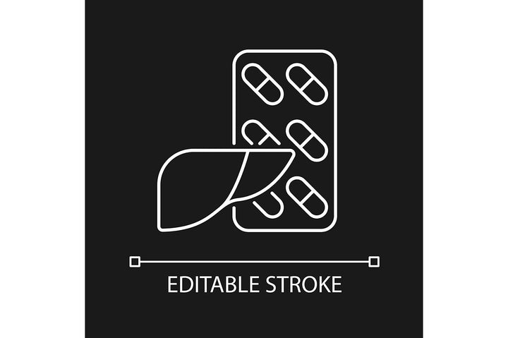 Food supplements linear icons set for dark and light mode