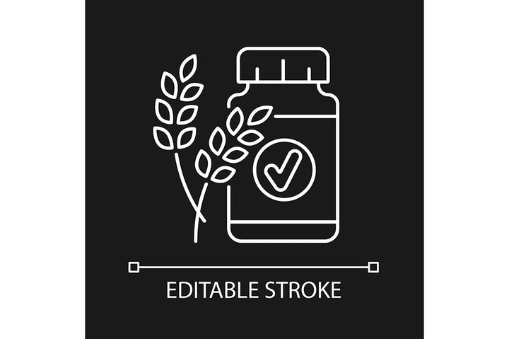 Food supplements linear icons set for dark and light mode
