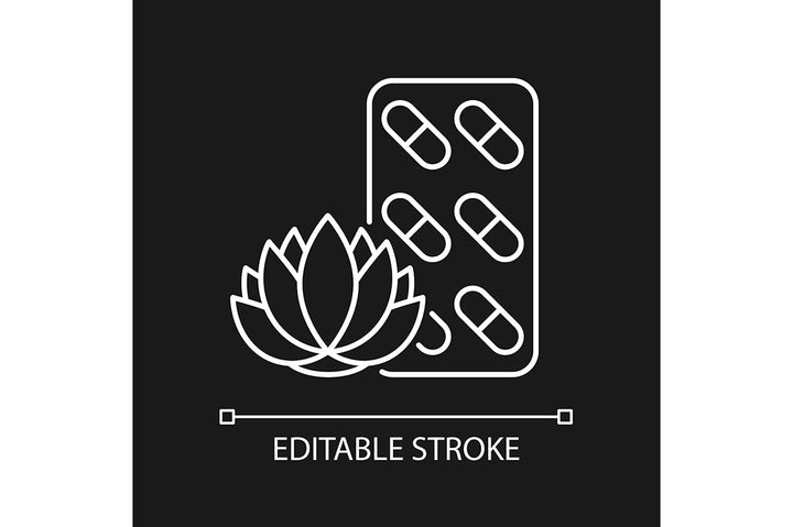 Food supplements linear icons set for dark and light mode