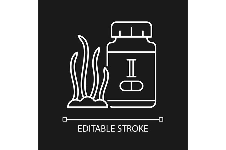 Food supplements linear icons set for dark and light mode