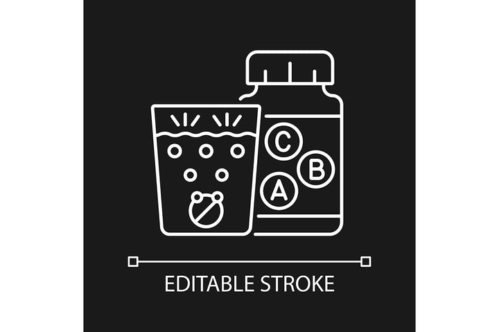 Food supplements linear icons set for dark and light mode