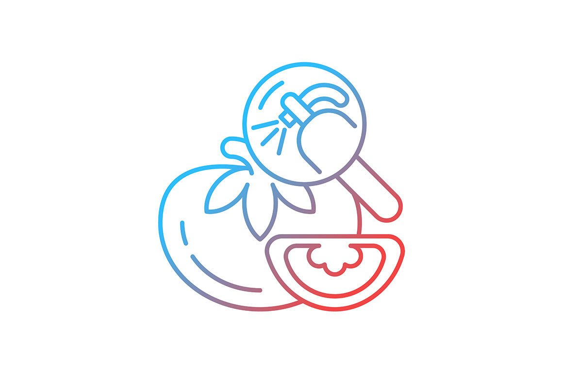 Food testing gradient icons set for dark and light mode