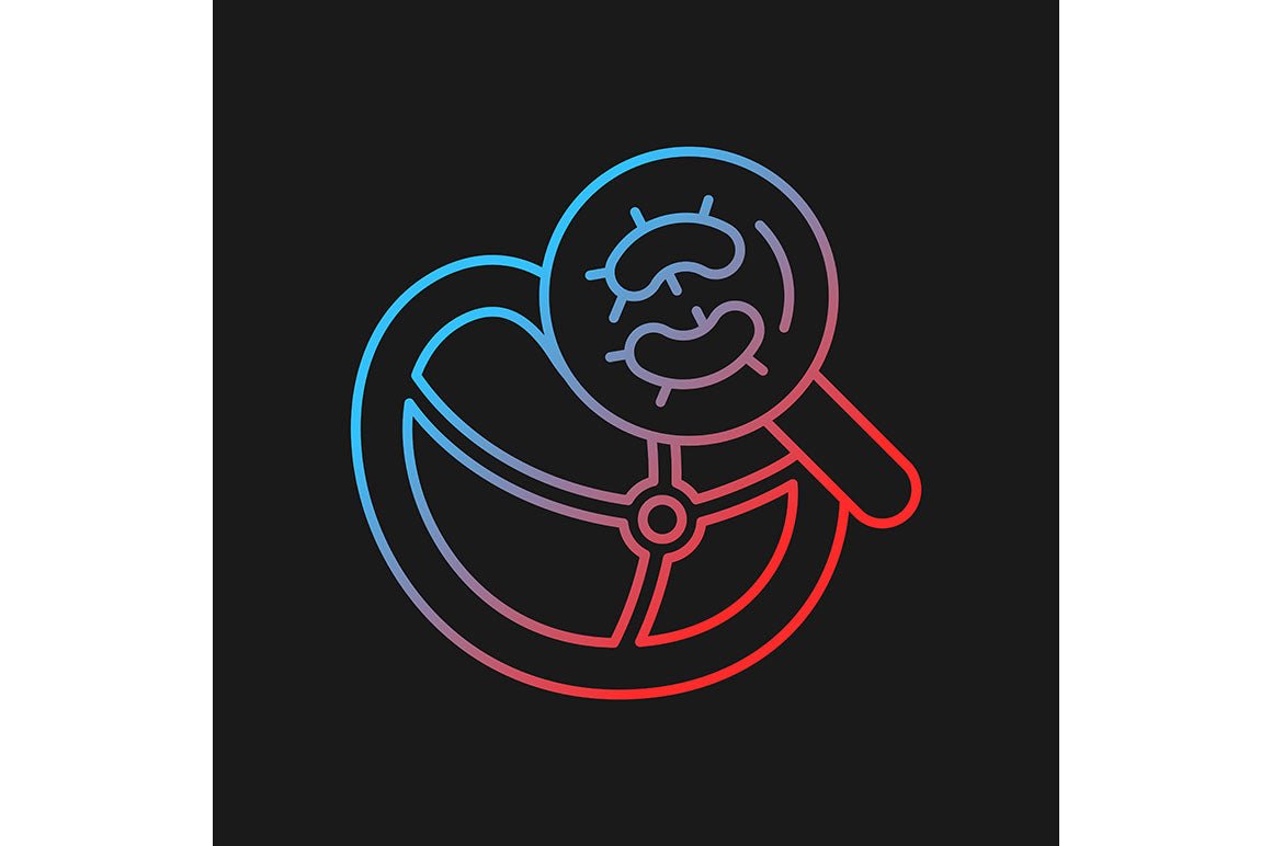 Food testing gradient icons set for dark and light mode