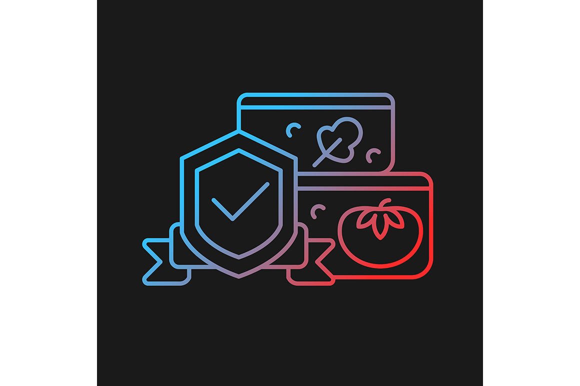 Food testing gradient icons set for dark and light mode