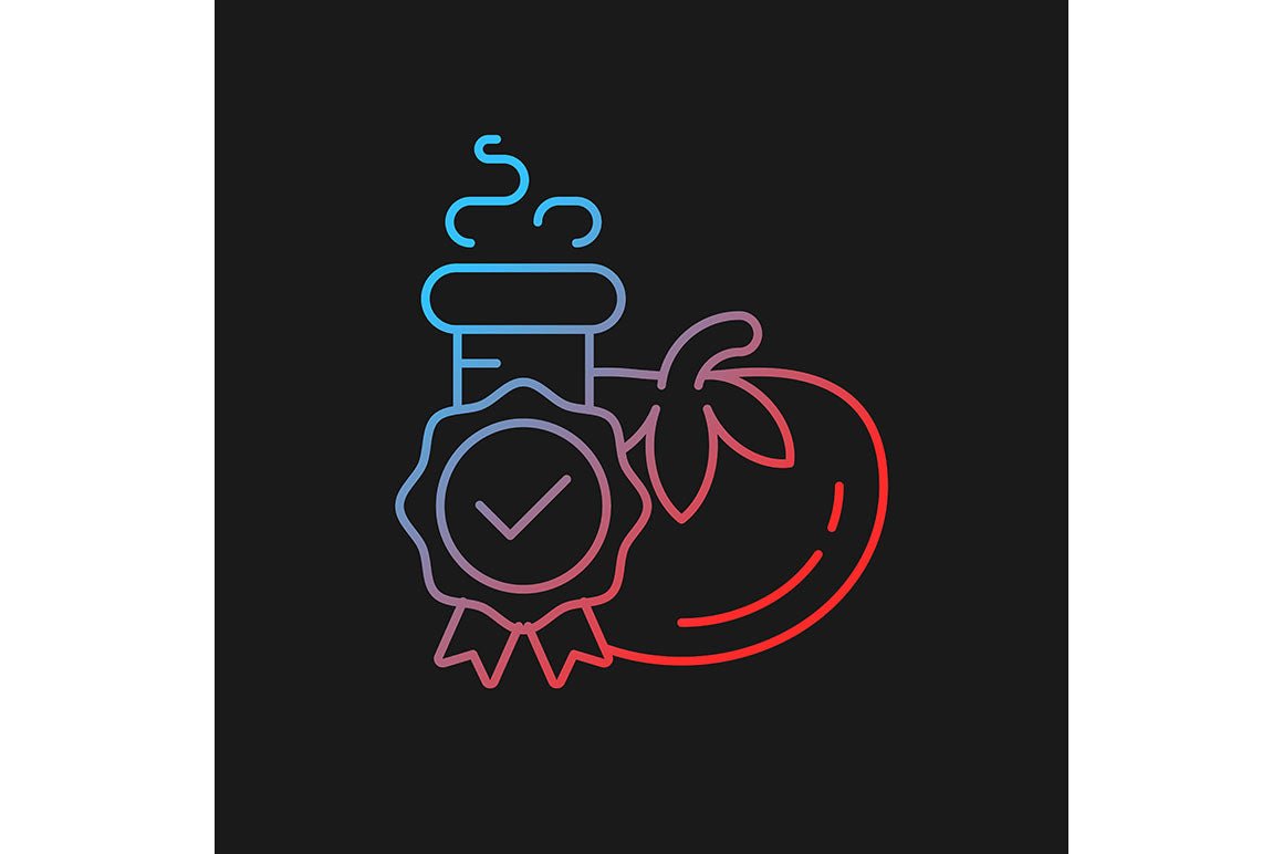 Food testing gradient icons set for dark and light mode