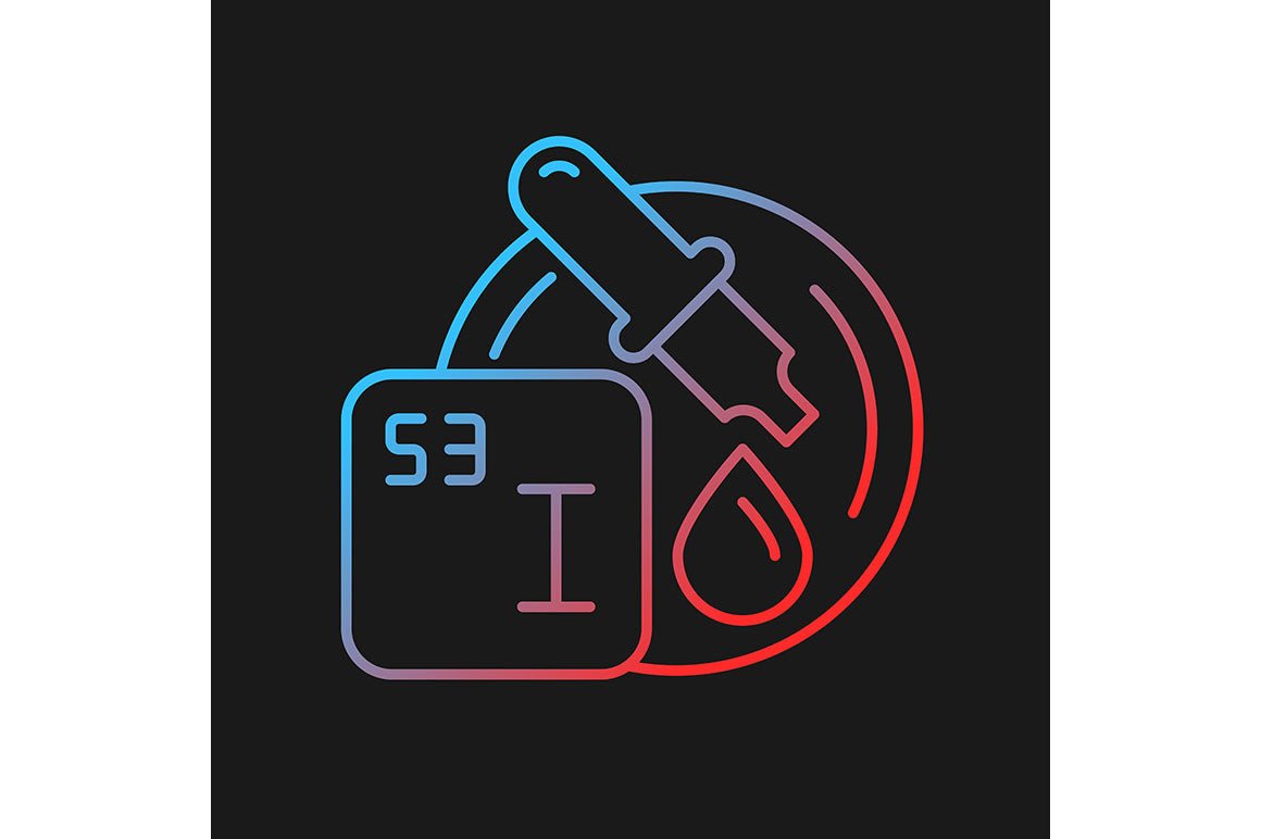 Food testing gradient icons set for dark and light mode