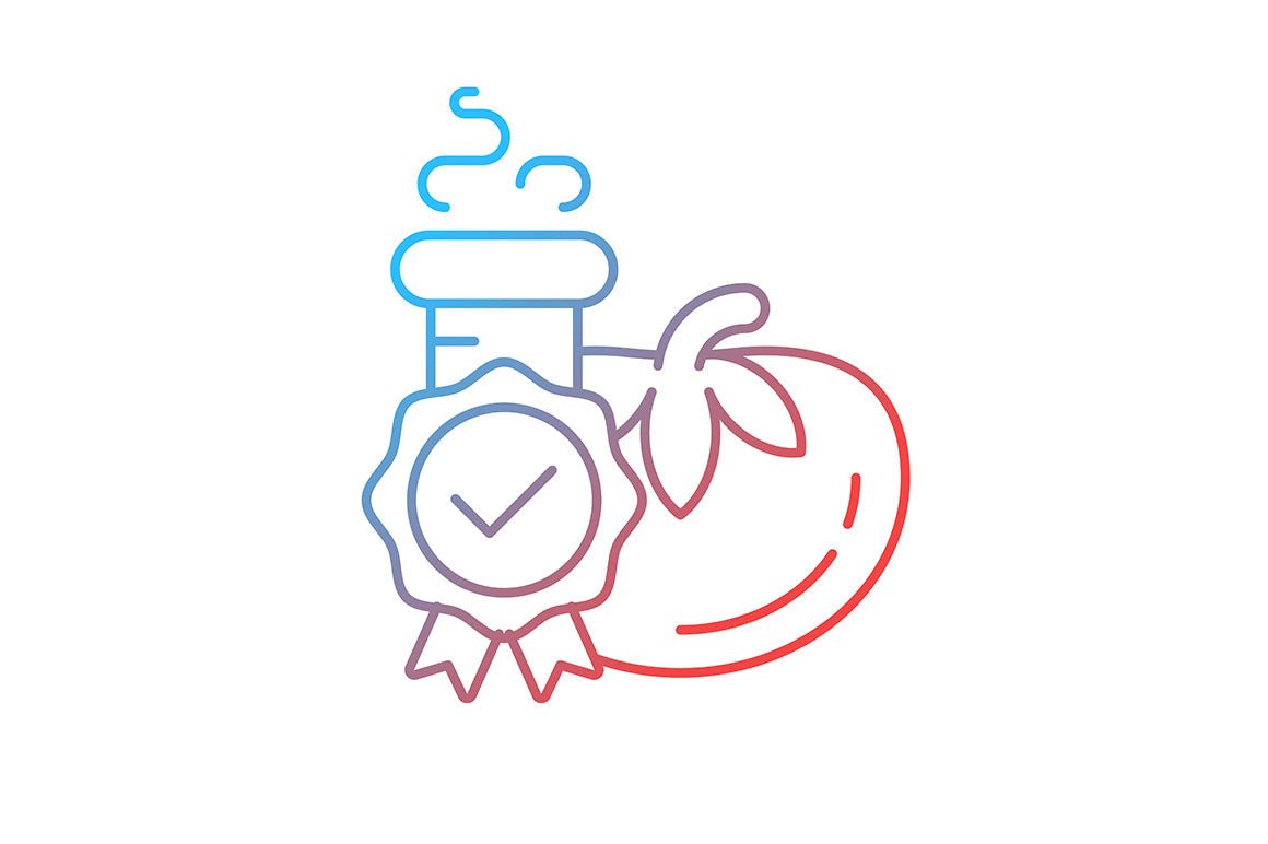 Food testing gradient icons set for dark and light mode