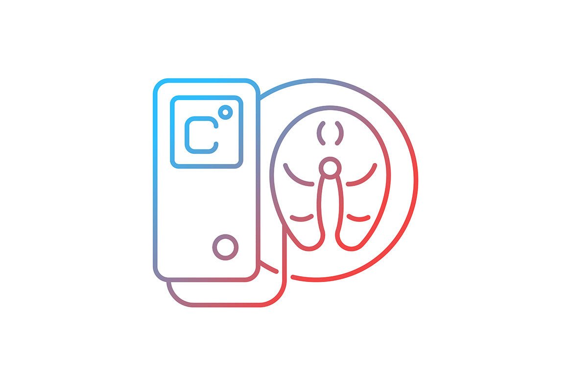 Food testing gradient icons set for dark and light mode