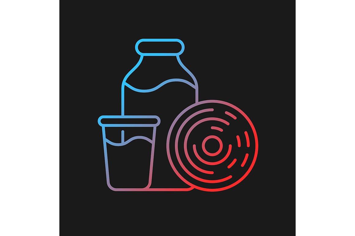 Food testing gradient icons set for dark and light mode