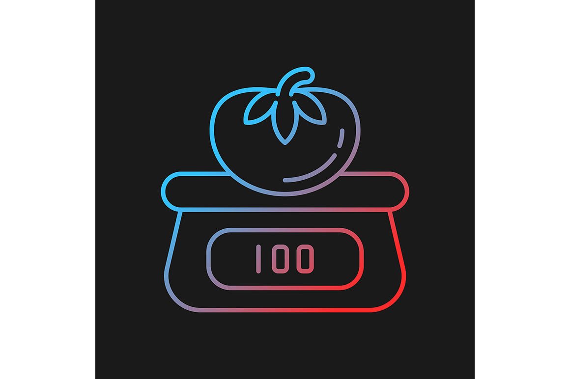 Food testing gradient icons set for dark and light mode