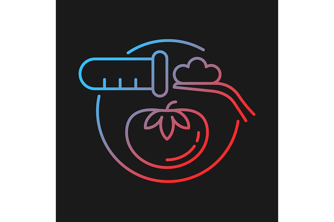 Food testing gradient icons set for dark and light mode