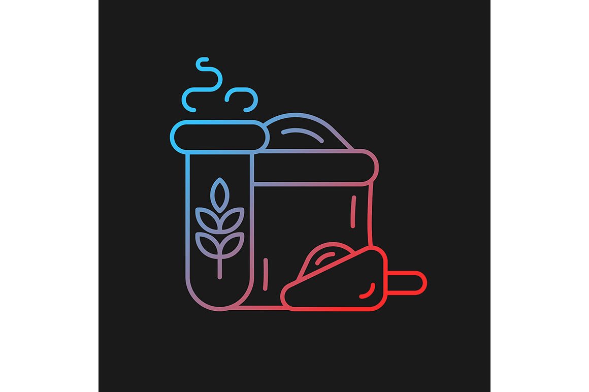 Food testing gradient icons set for dark and light mode
