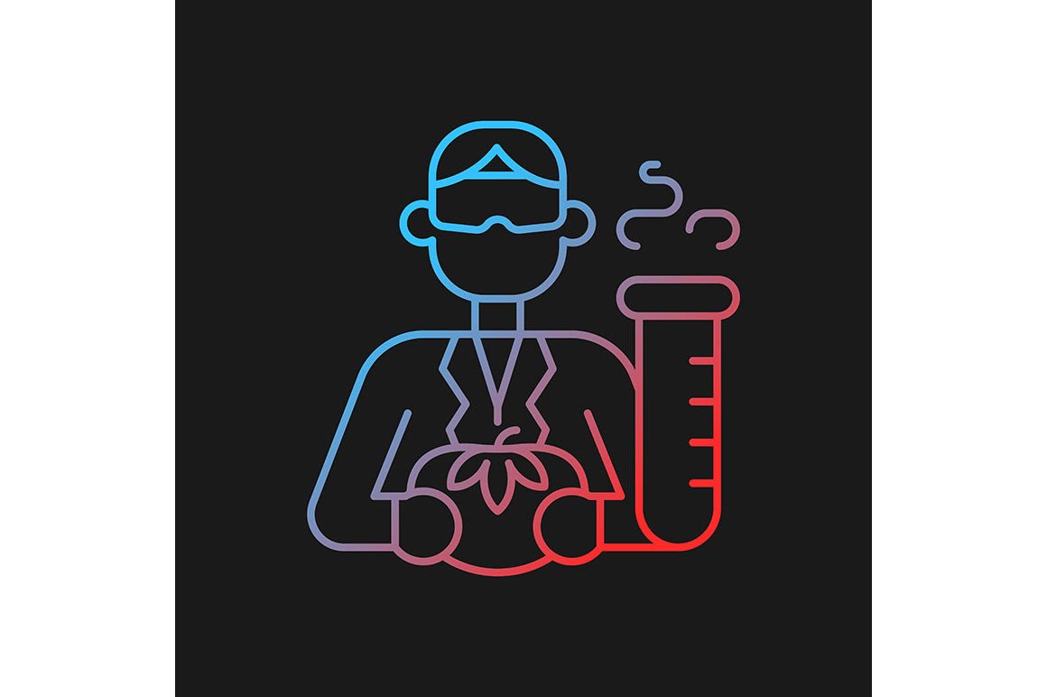 Food testing gradient icons set for dark and light mode