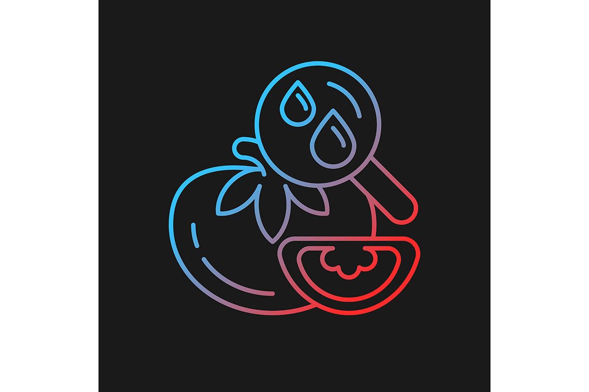 Food testing gradient icons set for dark and light mode