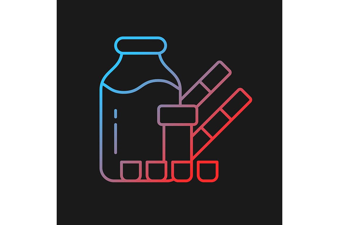Food testing gradient icons set for dark and light mode