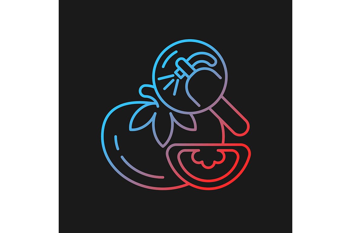 Food testing gradient icons set for dark and light mode
