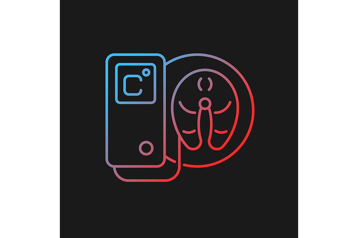 Food testing gradient icons set for dark and light mode