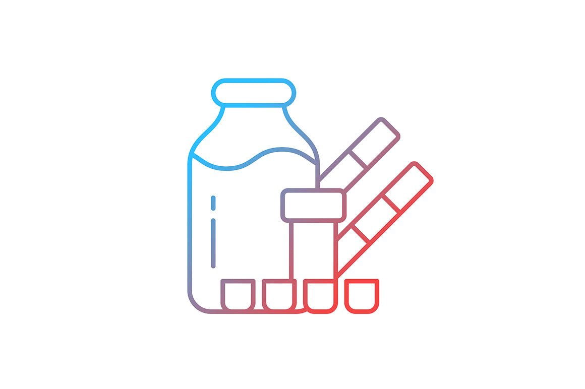 Food testing gradient icons set for dark and light mode