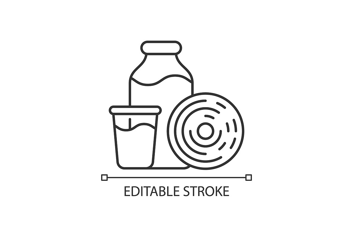 Food testing linear icons set for dark and light mode