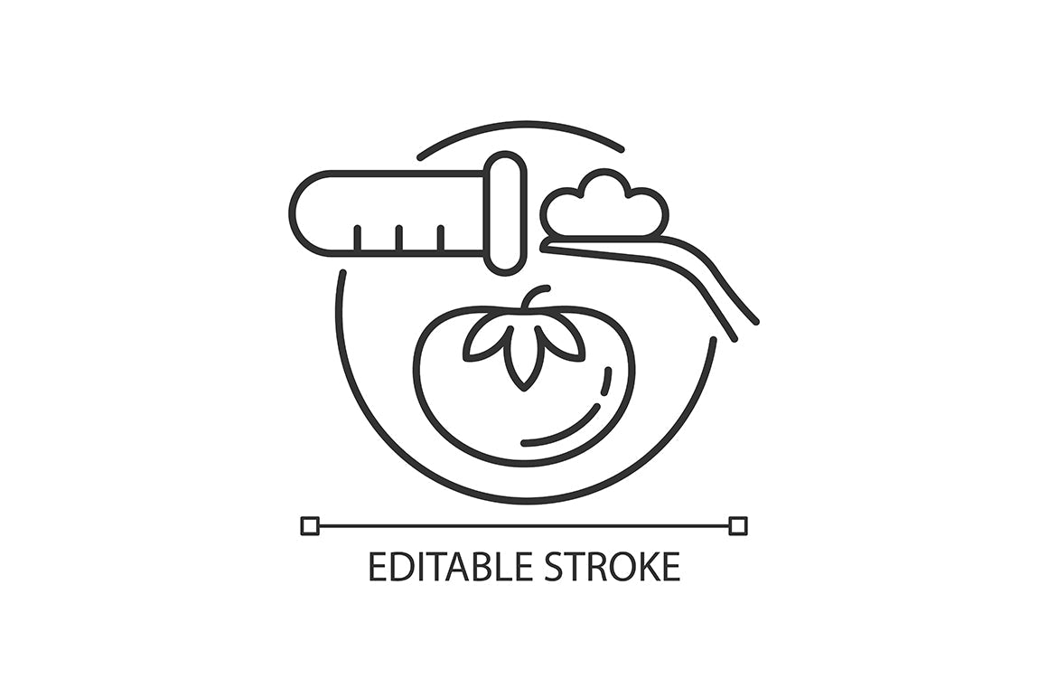 Food testing linear icons set for dark and light mode