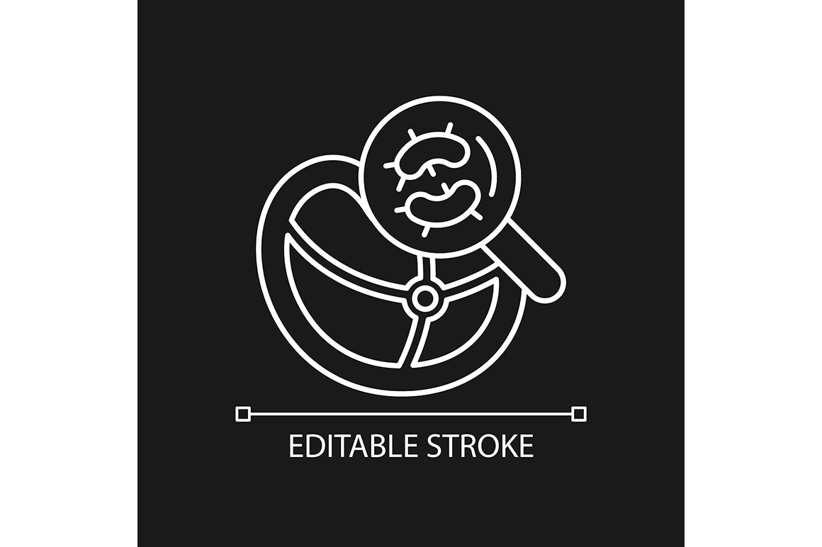 Food testing linear icons set for dark and light mode