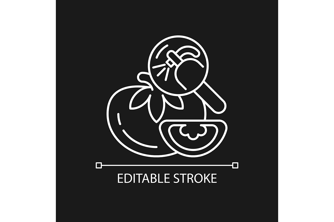Food testing linear icons set for dark and light mode