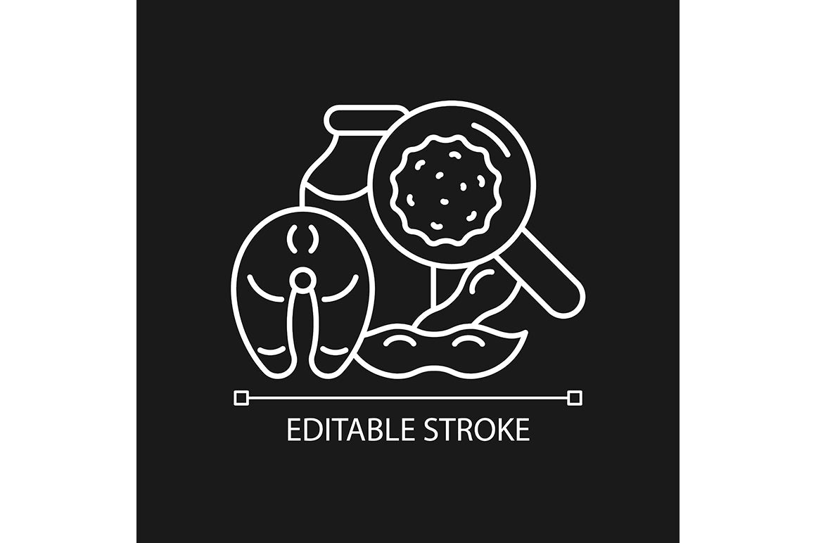 Food testing linear icons set for dark and light mode