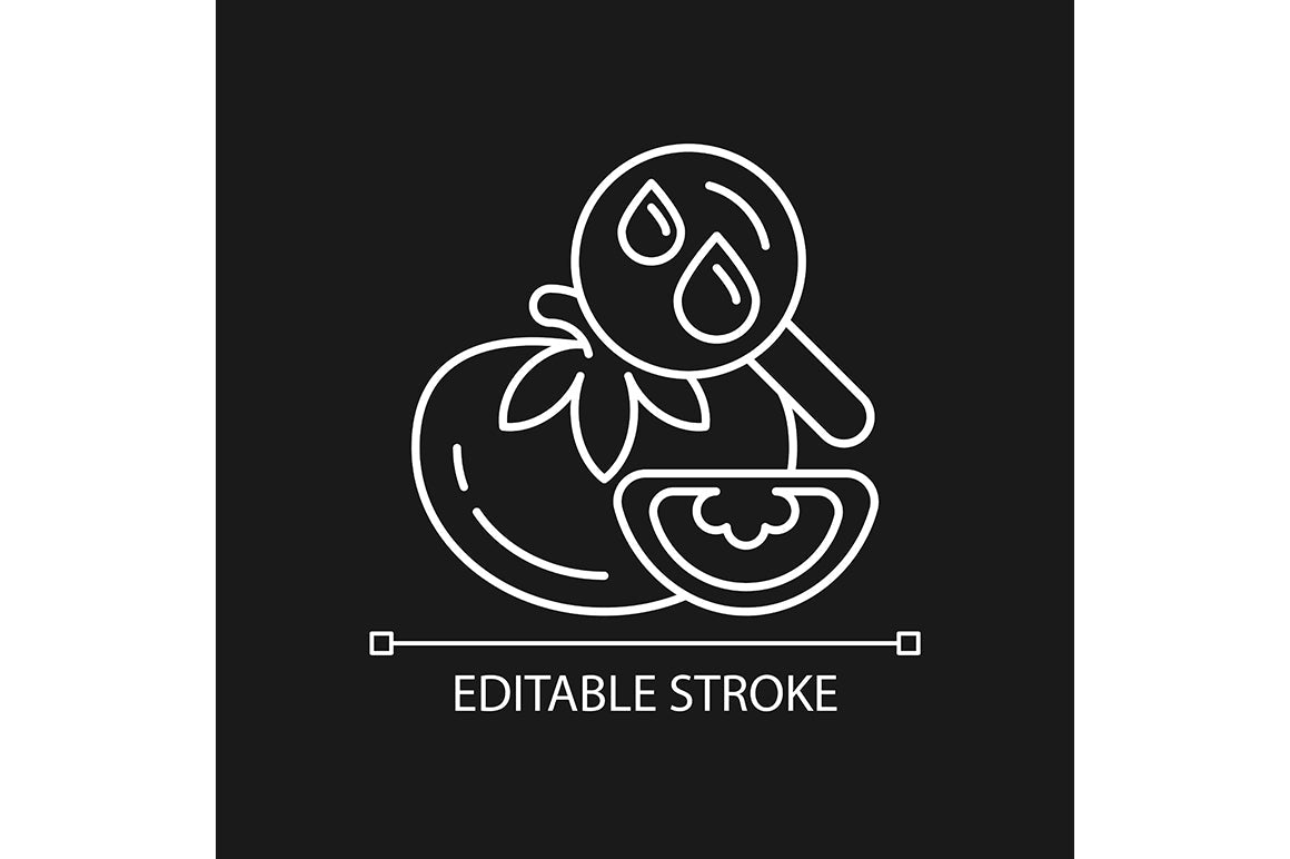 Food testing linear icons set for dark and light mode