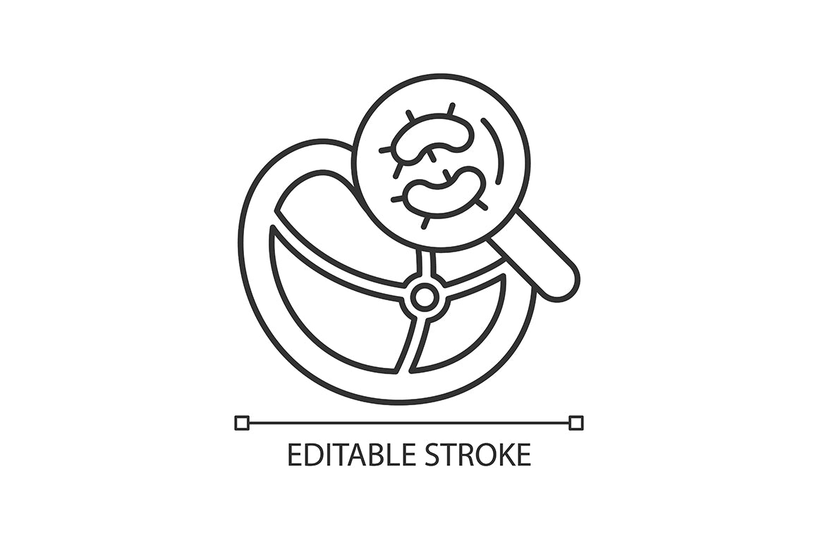 Food testing linear icons set for dark and light mode