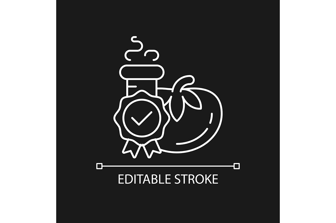Food testing linear icons set for dark and light mode