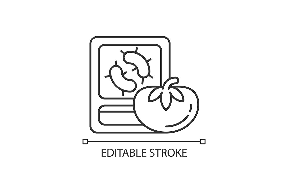 Food testing linear icons set for dark and light mode