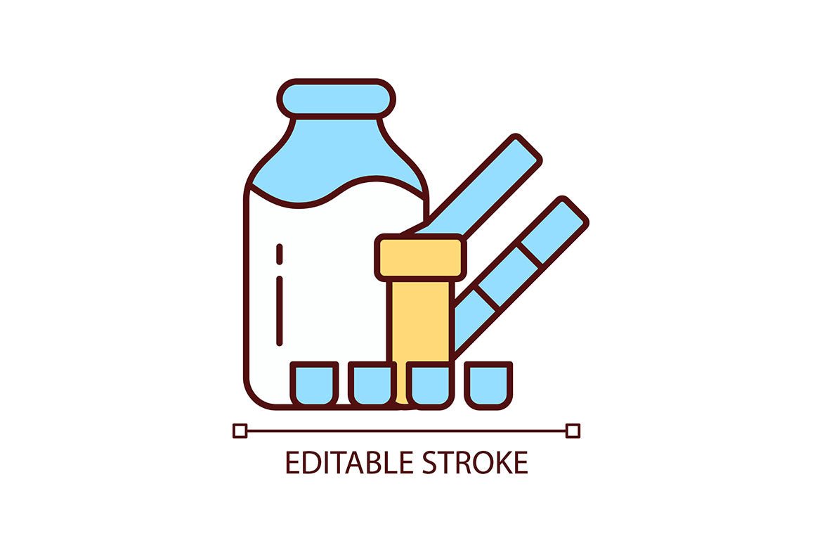 Food testing RGB color icons set