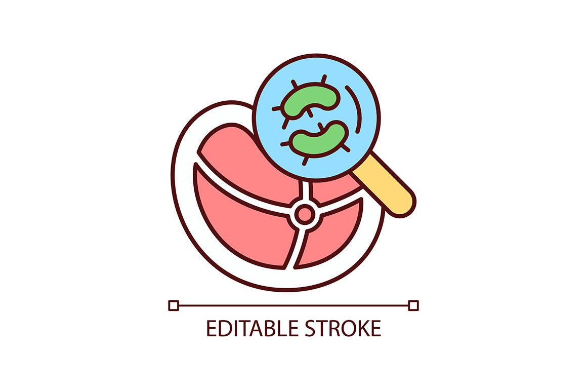 Food testing RGB color icons set