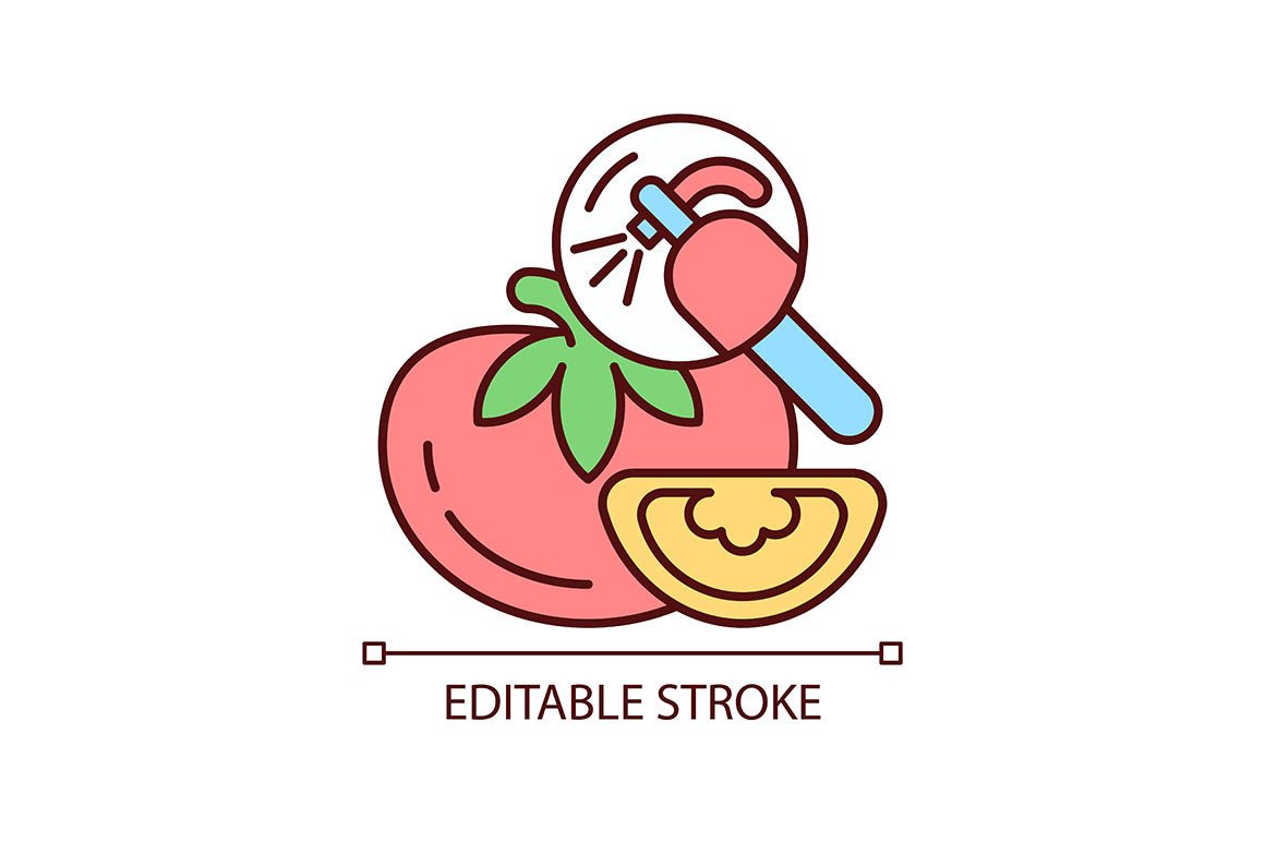 Food testing RGB color icons set