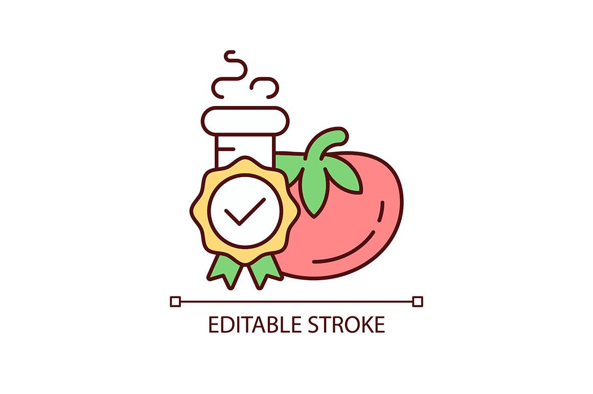 Food testing RGB color icons set
