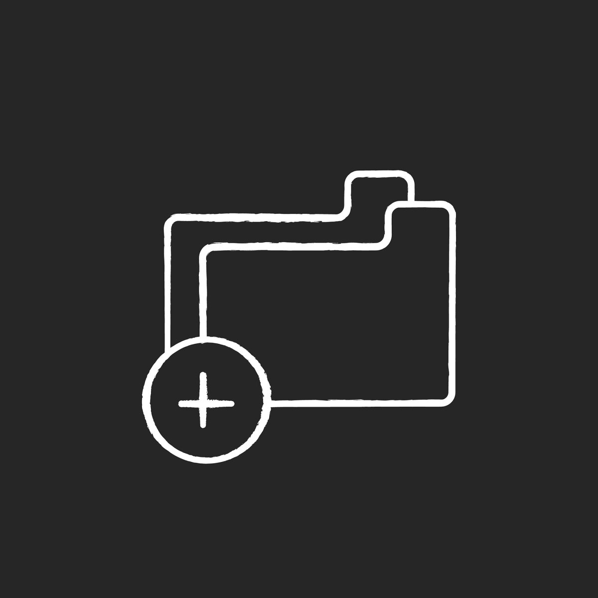 Freelance professions elements chalk white icons set on black background