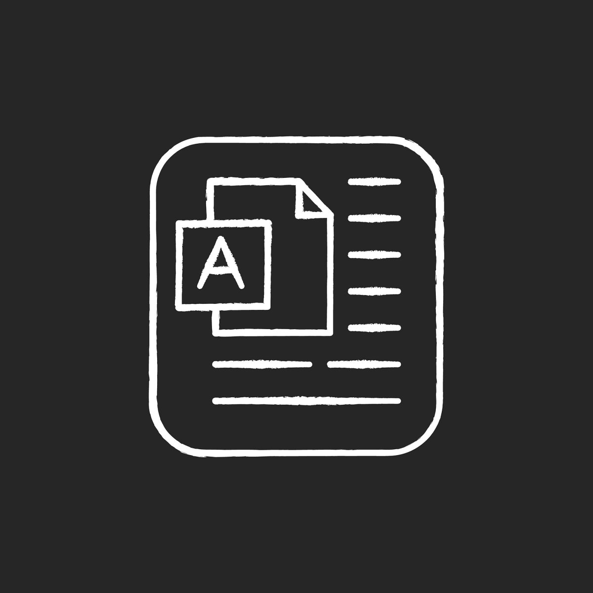 Freelance professions elements chalk white icons set on black background