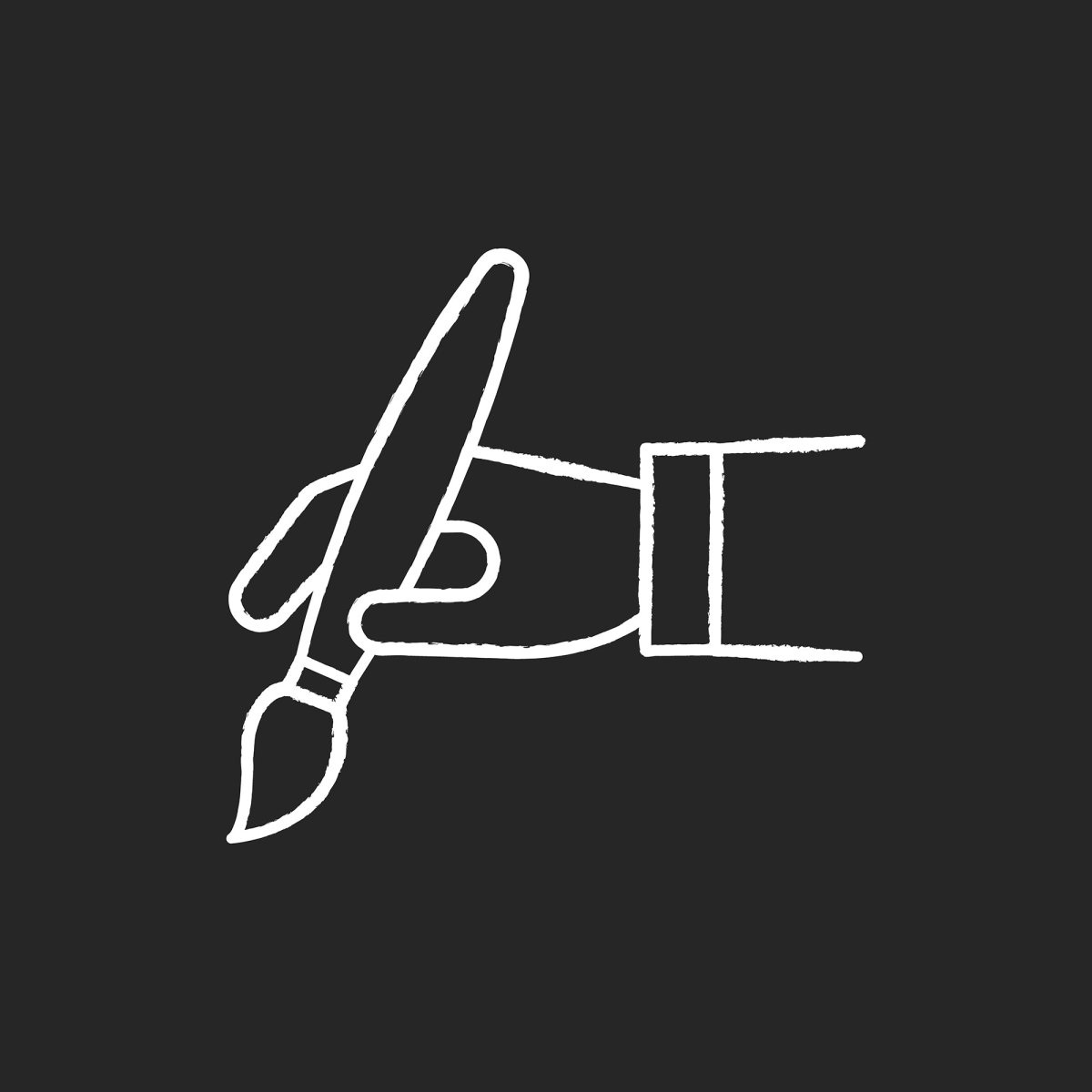 Freelance professions elements chalk white icons set on black background