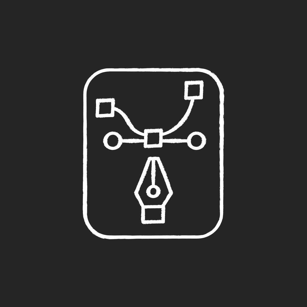 Freelance professions elements chalk white icons set on black background