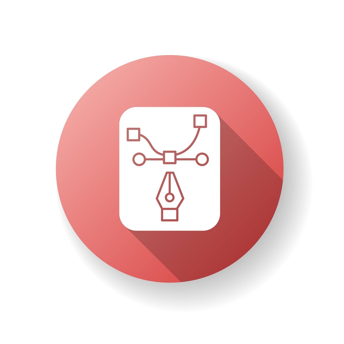 Freelance professions elements flat design long shadow glyph icons set