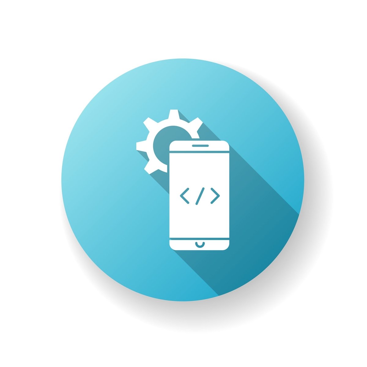 Freelance professions elements flat design long shadow glyph icons set