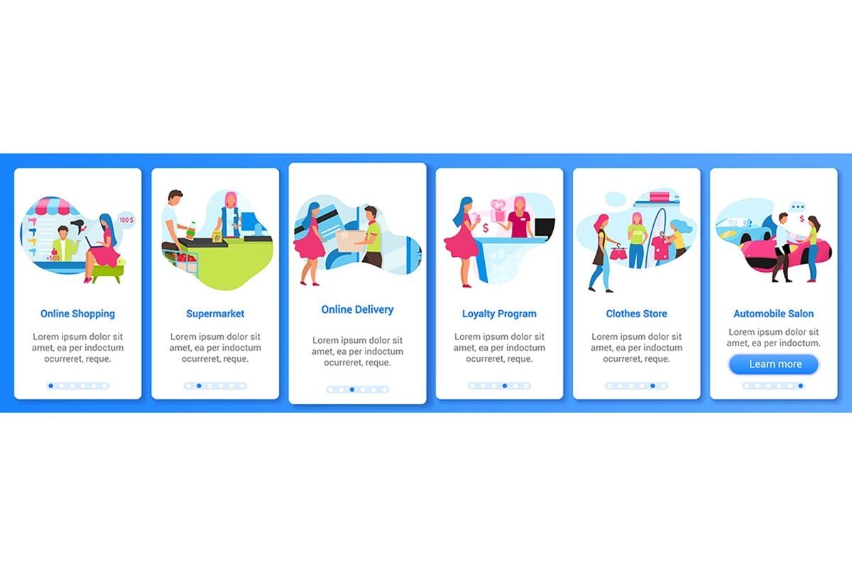 Friend pastime onboarding mobile app screen vector template