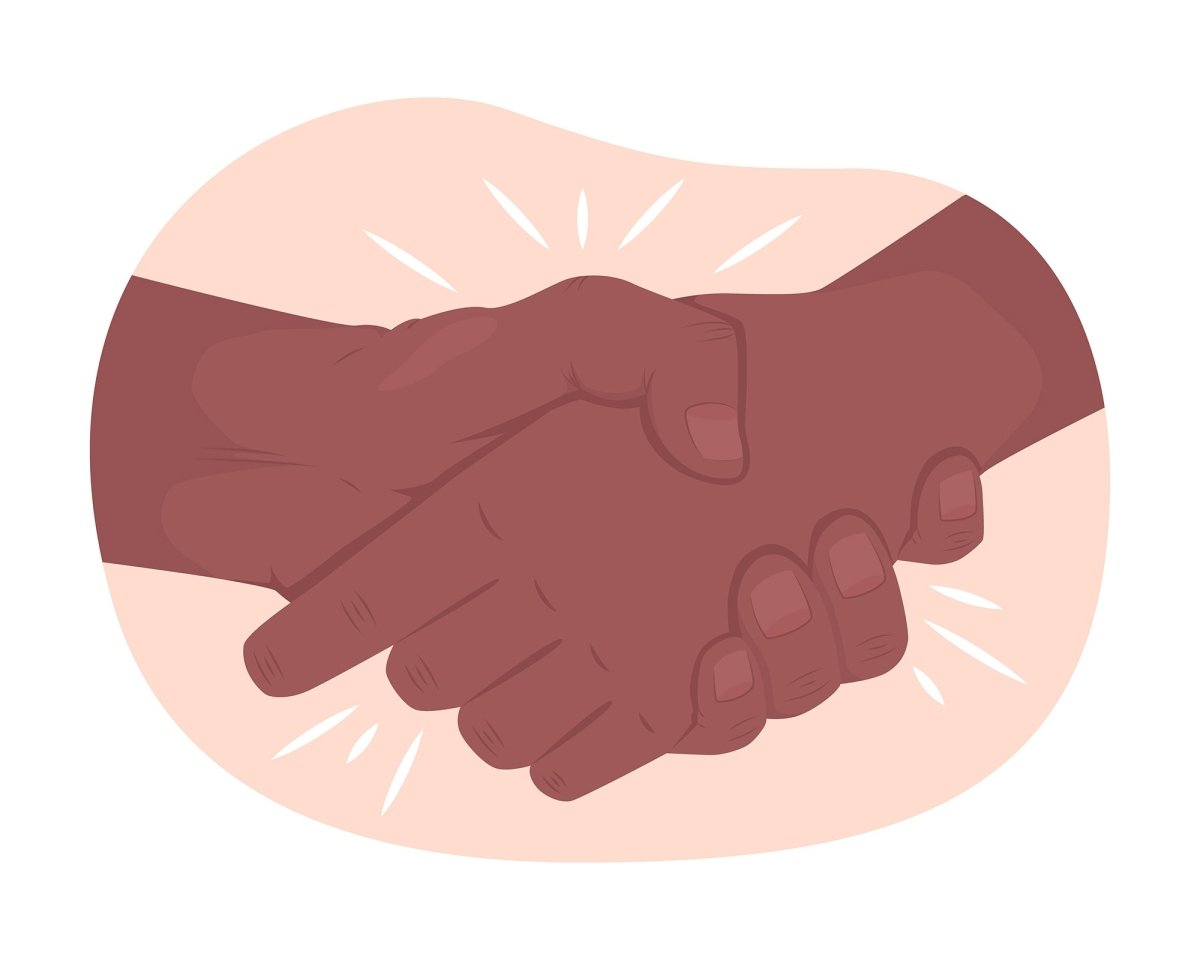 Friendly interaction 2D vector isolated illustration set